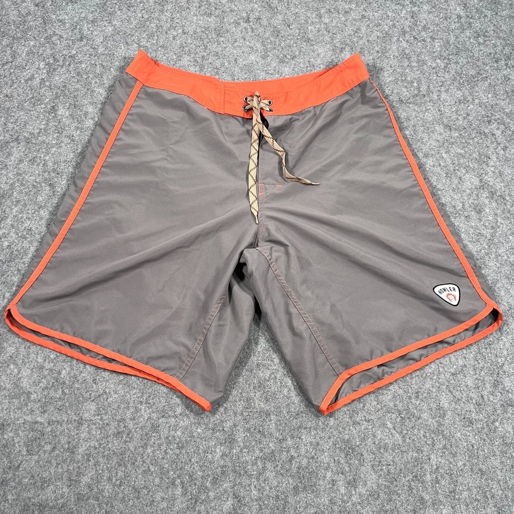 Howler Brothers Bros Gray Bonfire Orange Bruja Boardshorts Men's‎ Size 36